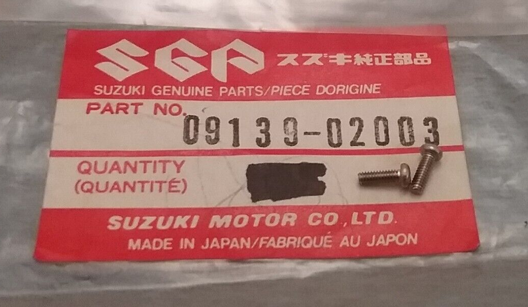 QTY 2 NEW GENIUNE SUZUKI 09139-02003 SPEEDOMETER SCREW 1969-2013