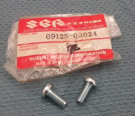 QTY 2 NEW GENUINE SUZUKI 09125-05024 CONTACT BREAKER SCREW 1972-1996