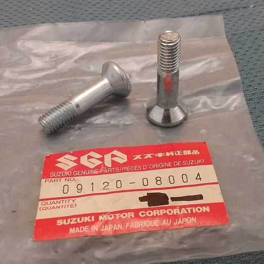QTY 2 NEW GENUINE SUZUKI 09120-08004 REAR WHEEL BOLT 1975-2007
