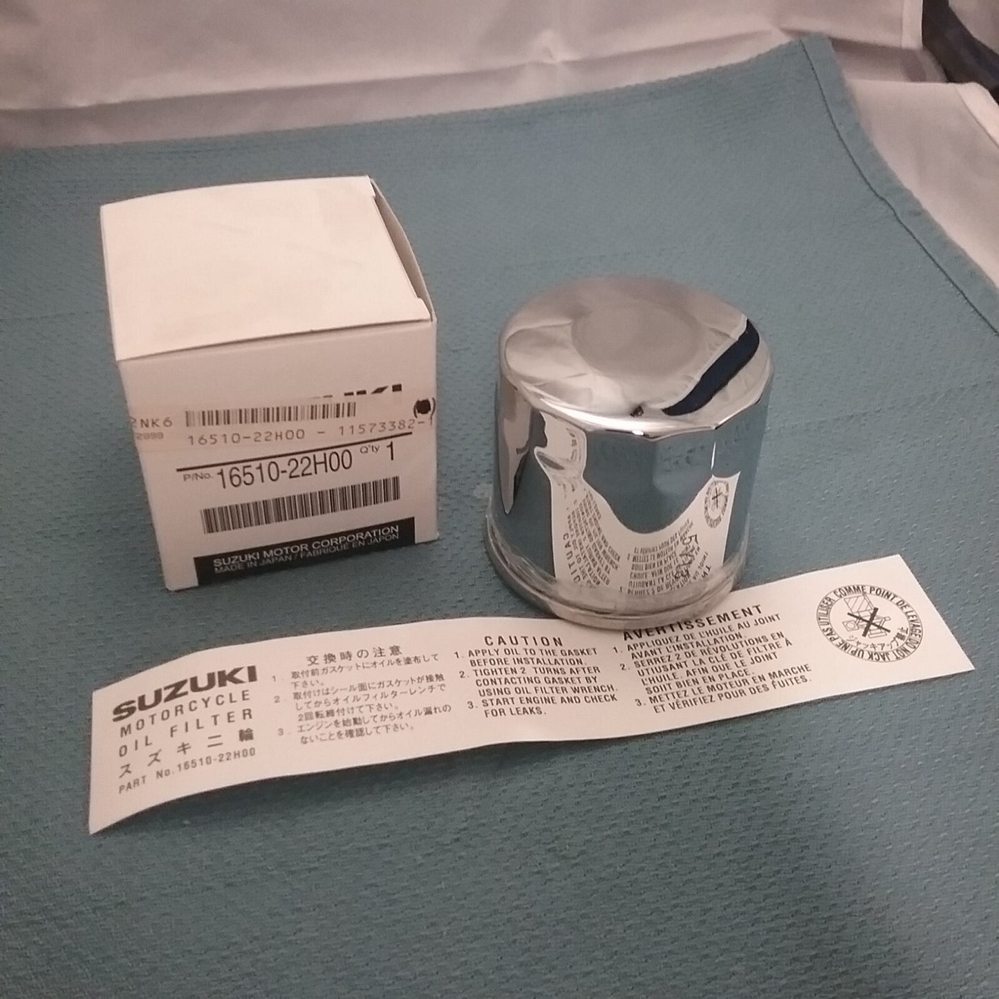 NEW GENUINE SUZUKI 16510-22H00 OIL FILTER GSX GSXR BOULEVARD VOLUSIA