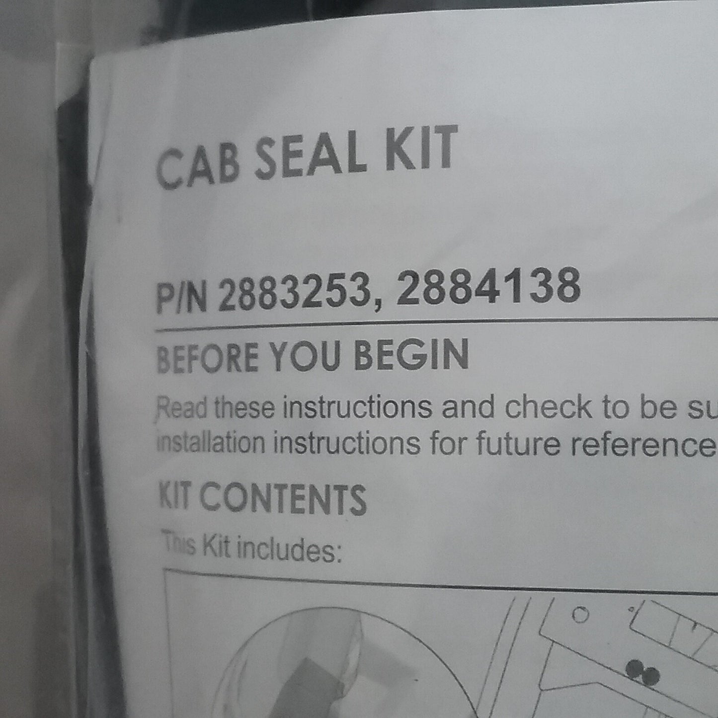 NEW GENUINE POLARIS 2883253 K-ACCY, CAB SEAL, 2P, ZS
