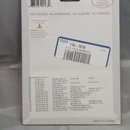 NEW K&S 16-1016 FORK SEALS 34X46X10.5