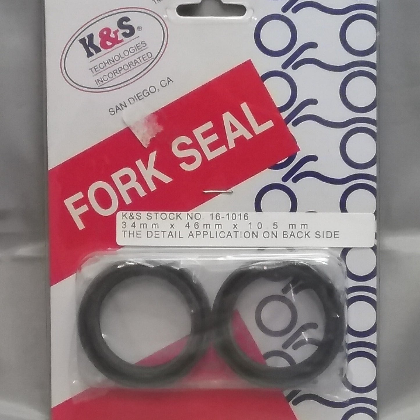 NEW K&S 16-1016 FORK SEALS 34X46X10.5