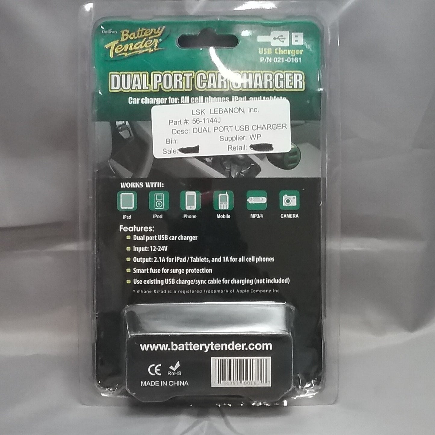 NEW BATTERY TENDER 021-0161 12V-24V 1Amp/2.5 Amp DUAL PORT USB CHARGER