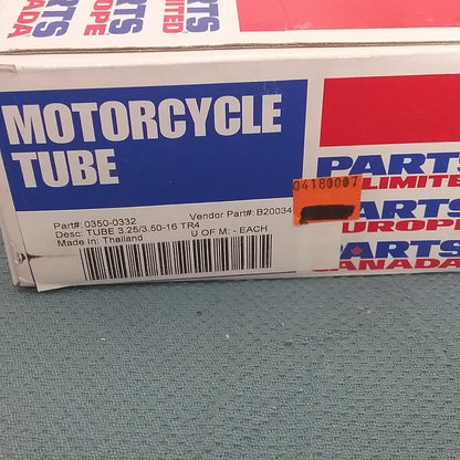 NEW GENUINE PARTS UNLIMITED 0350-0332 16" TR-4 CMV Inner Tube 3.25/3.50-16