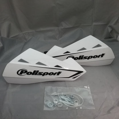 NEW POLISPORT 83042 QWEST 2 HANDGUARDS WHITE W/DECAL YFZ450 KTM XC-F TRX45