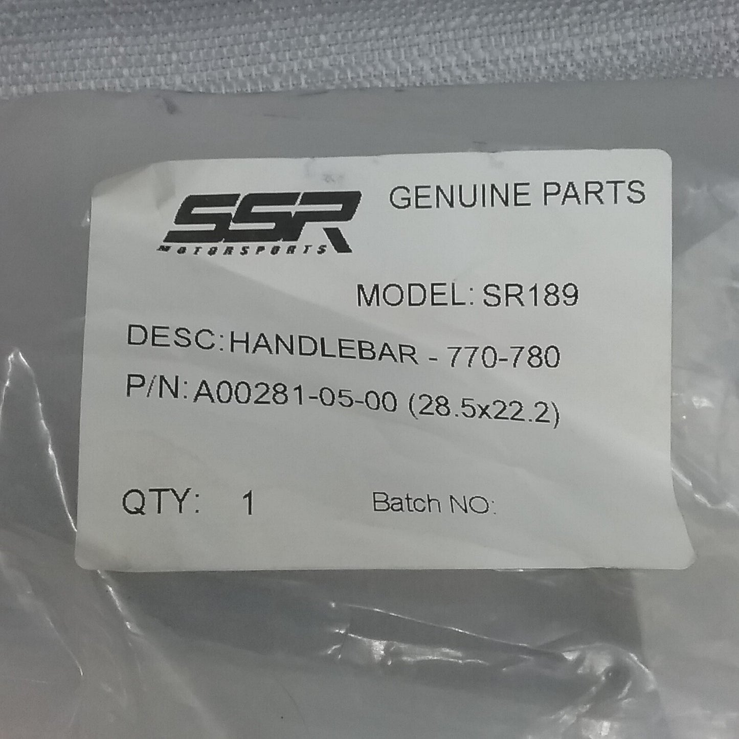 NEW SSR A00281-05-00 HANDLEBARS SR150 SR189