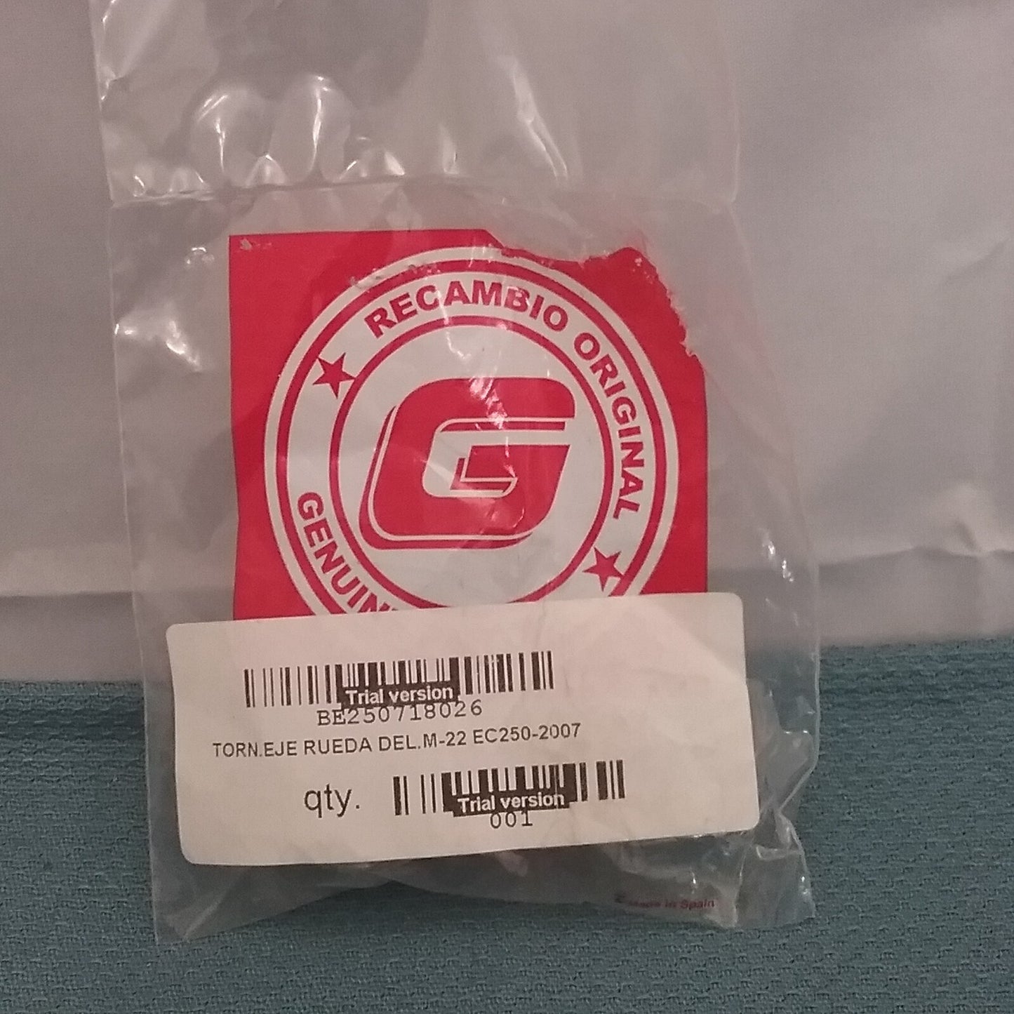 NEW GASGAS BE250718026 Front Axle Bolt - 0/000.340.9100