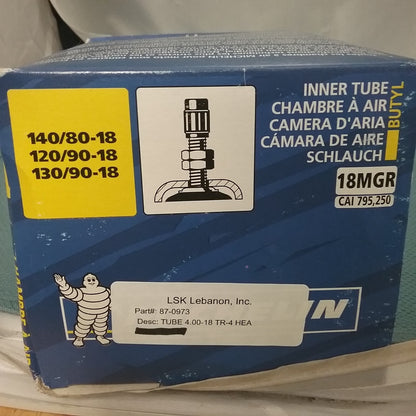 NEW GENUINE MICHELIN 80527 Tire Tube, Heavy-Duty Off-Road Tire, 4.00-18 TR-4
