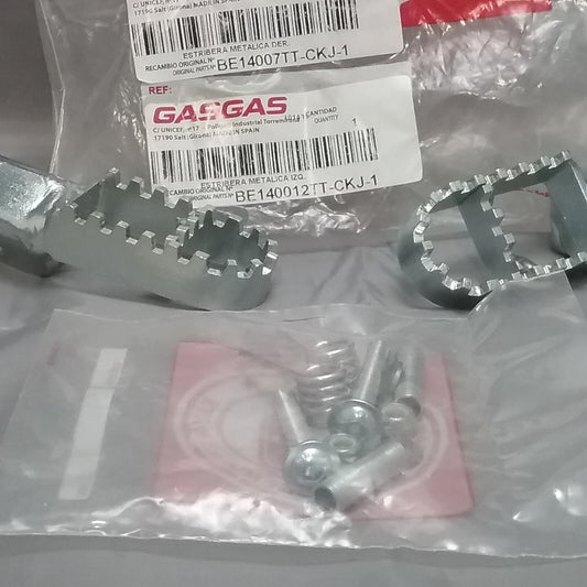 NEW GASGAS BE14007TT-CKJ-1/BE140012TT-CKJ-1 COMPLETE METALLIC FOOTPEGS RT/LT