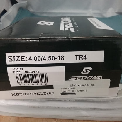 NEW GENUINE SEDONA TIRE AND WHEEL 87-0172 Standard Motorcycle Tubes 4.00/4.50-18