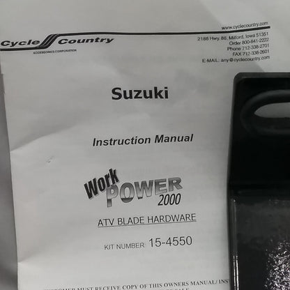 NEW CYCLE COUNTRY 15-4550 Mid Frame Plow Mount Suzuki Eiger, Vinson