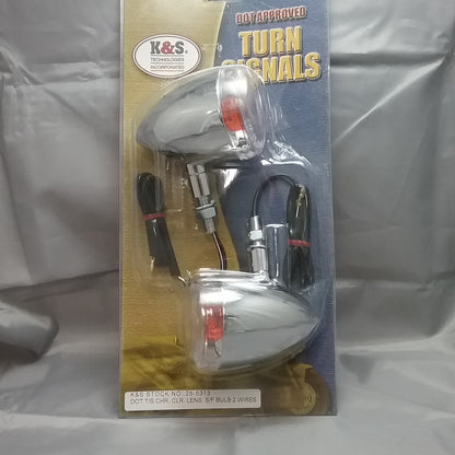NEW K&S TECHNOLOGIES 25-5313 INCANDESCENT MARKER LIGHTS, 2-WIRE CHROME/CLEAR