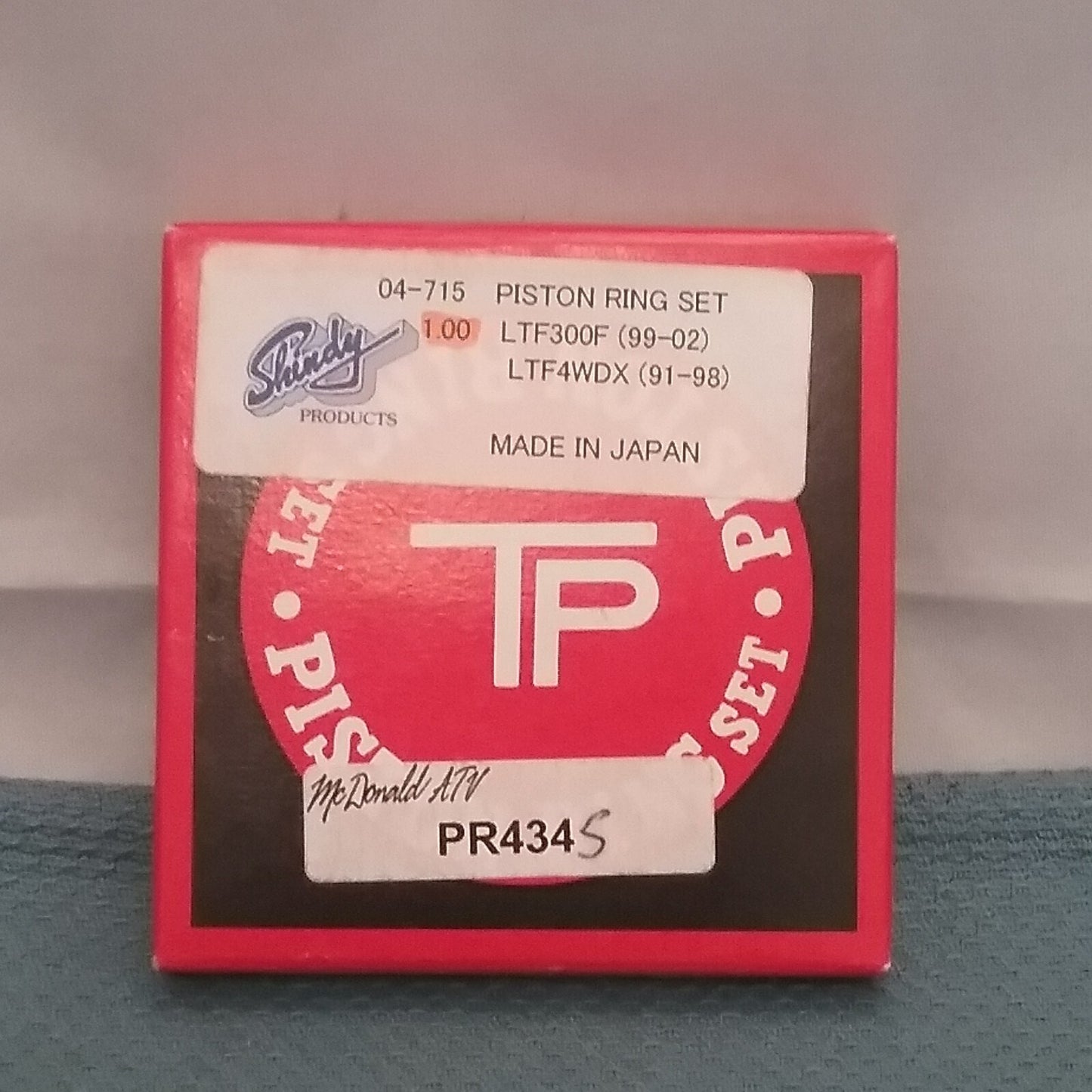 NEW TEIKOKU PISTON RING CO., LTD. S19B800-100 PISTON RING SET LTF4WDX 91-98