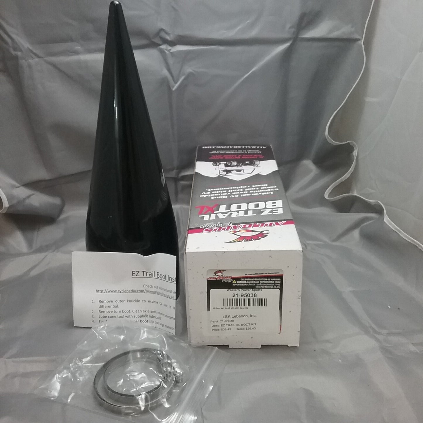 NEW ALL BALLS RACING 21-95038 EZ TRAIL BOOT XL UNIVERSAL KIT