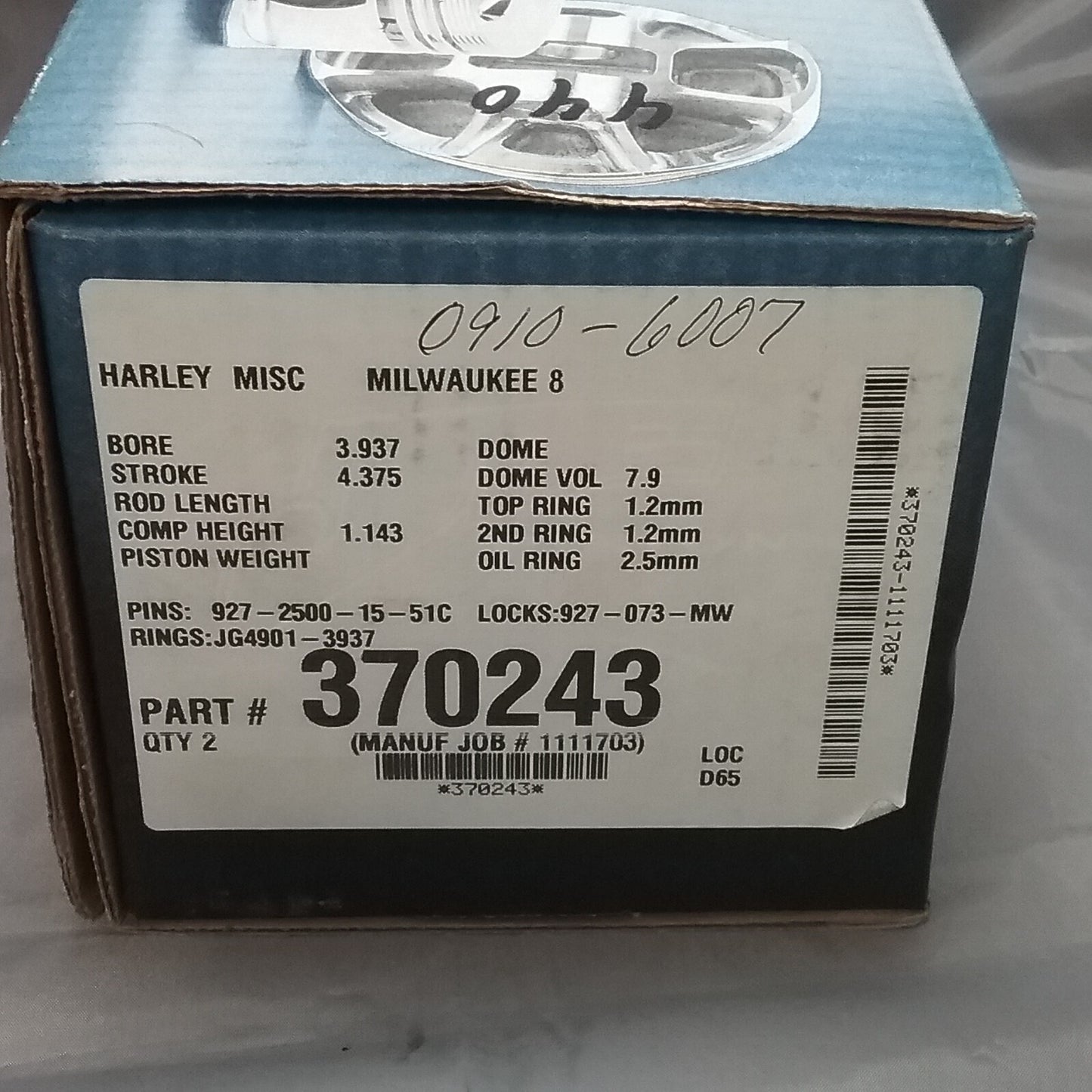 NEW JE PISTONS 670243 PISTON SET HARLEY MILWAUKEE 8