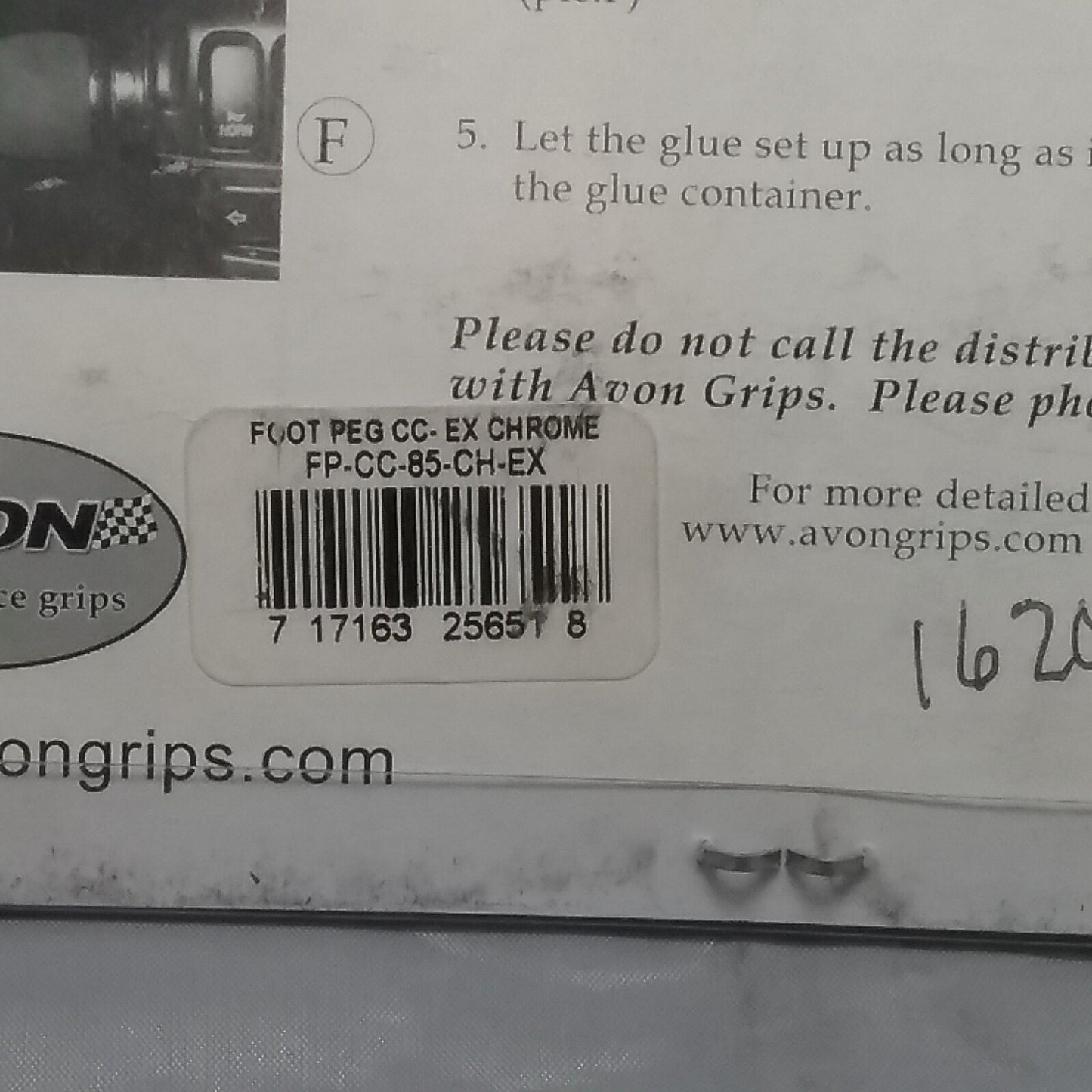 NEW AVON GRIPS FP-CC-85-CH-EX FOOT PEG EXCALIBUR CUSTOM CHROME