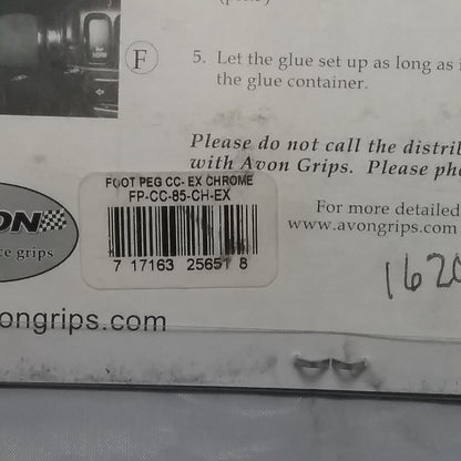 NEW AVON GRIPS FP-CC-85-CH-EX FOOT PEG EXCALIBUR CUSTOM CHROME