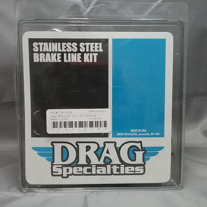 NEW DRAG SPECIALITIES 1741-5785 STAINLESS STEEL BRAKE LINE KIT