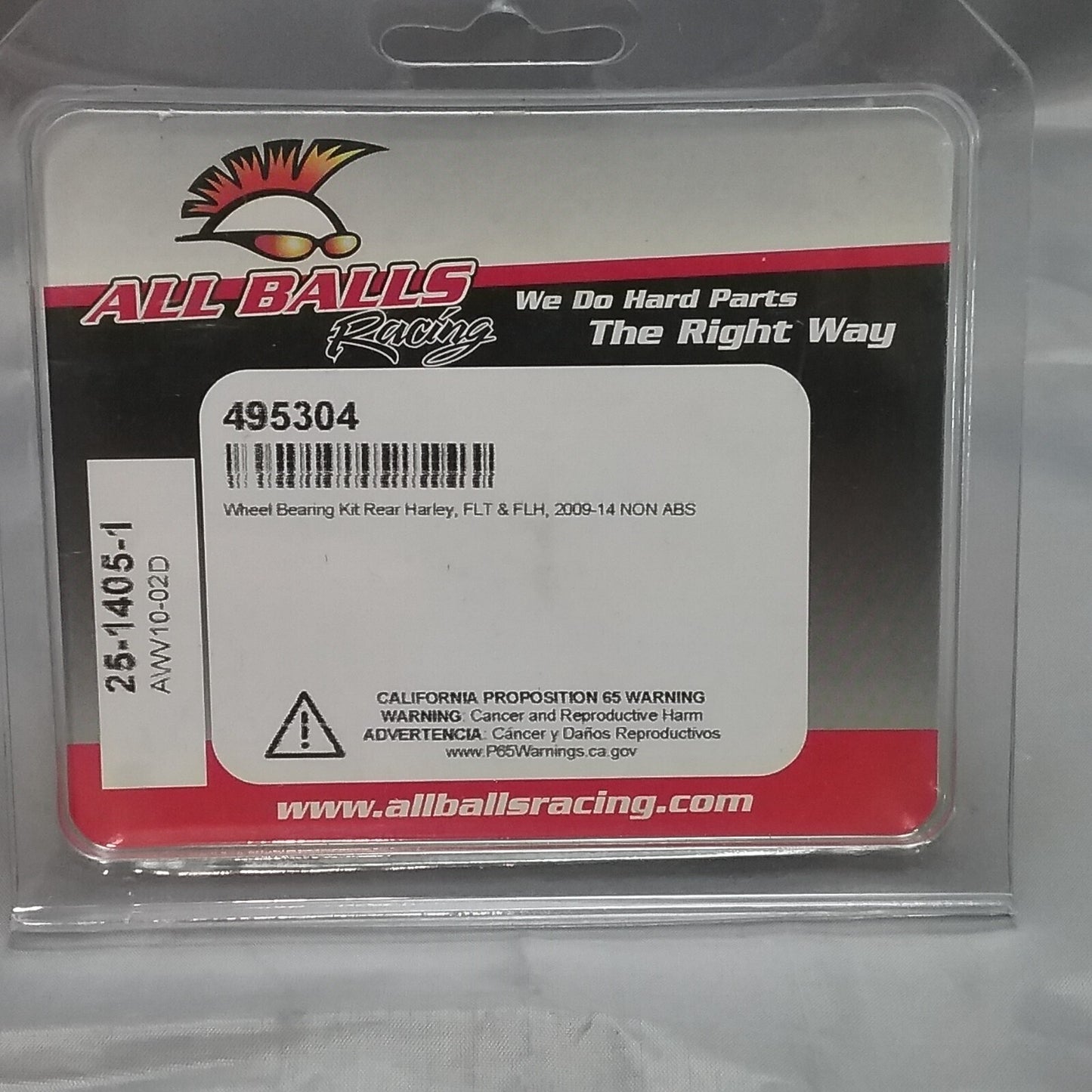 NEW ALL BALLS 25-1405-1/49-5304 WHEEL BEARING KIT REAR HARLEY, FLT & FLH, '09-14