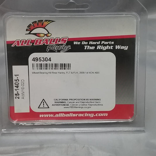 NEW ALL BALLS 25-1405-1/49-5304 WHEEL BEARING KIT REAR HARLEY, FLT & FLH, '09-14