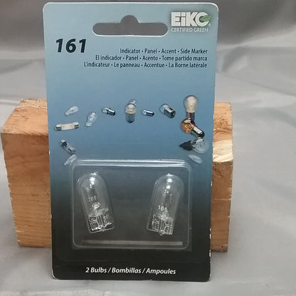 NEW EIKO 161 INDICATOR PANEL ACCENT SIDE MARKER BULB CLEAR 2-PACK