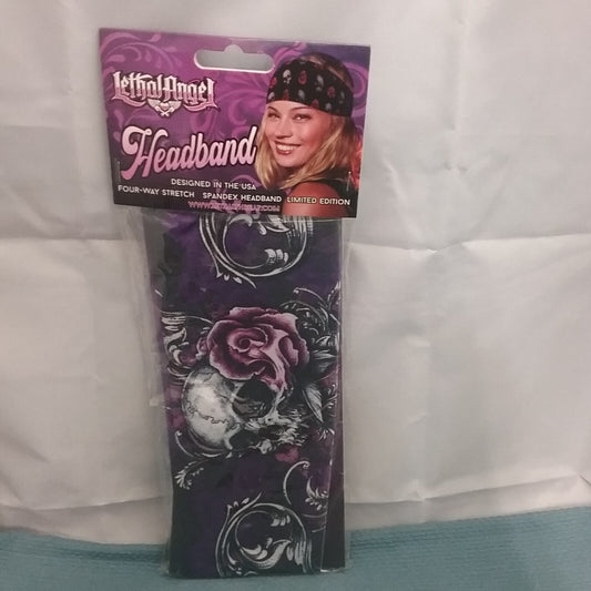 NEW GENUINE LETHAL ANGEL 2504-0489 FLORAL SKULL HEADBAND