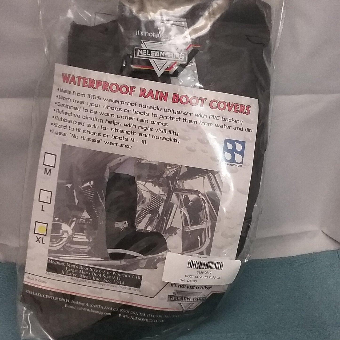 NEW NELSON RIGG 2856-0010 WATERPROOF BOOT COVERS -  X-LARGE