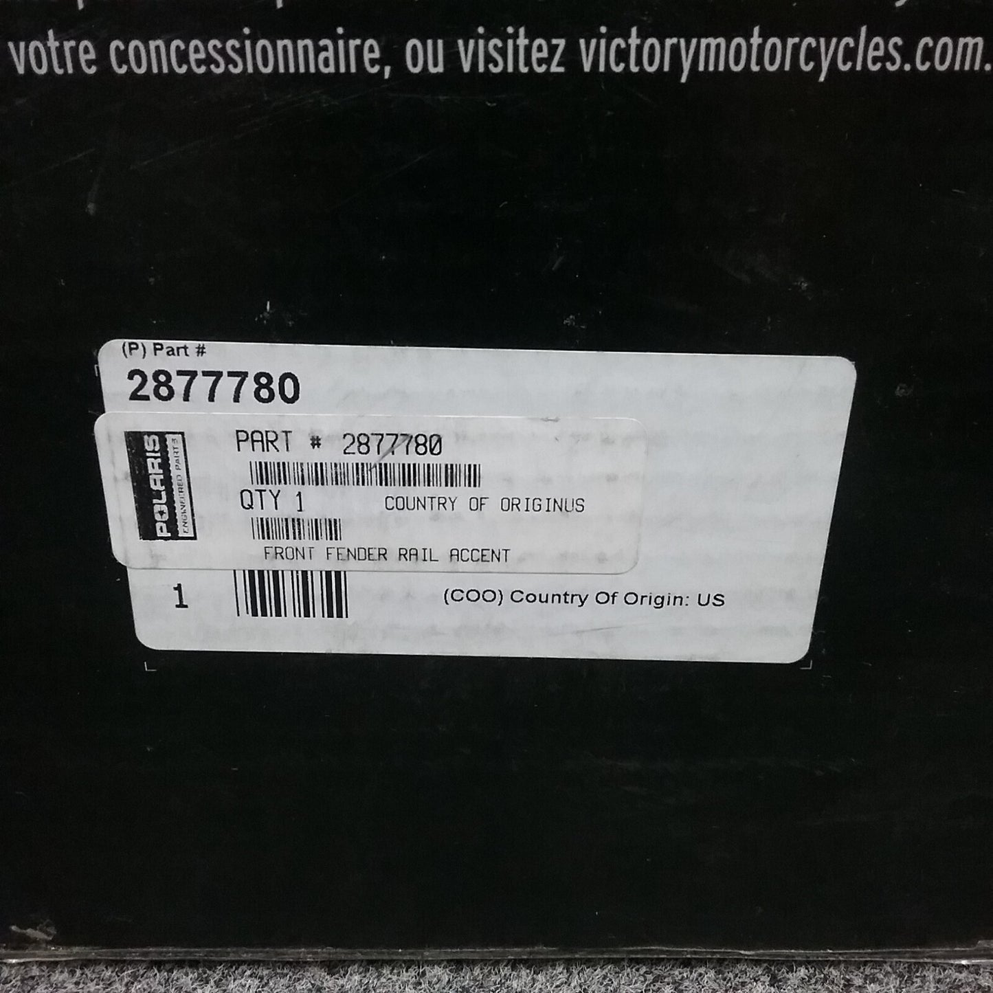 NEW GENUINE POLARIS VICTORY 2877780 FRONT FENDER RAIL ACCENT 2012-2014