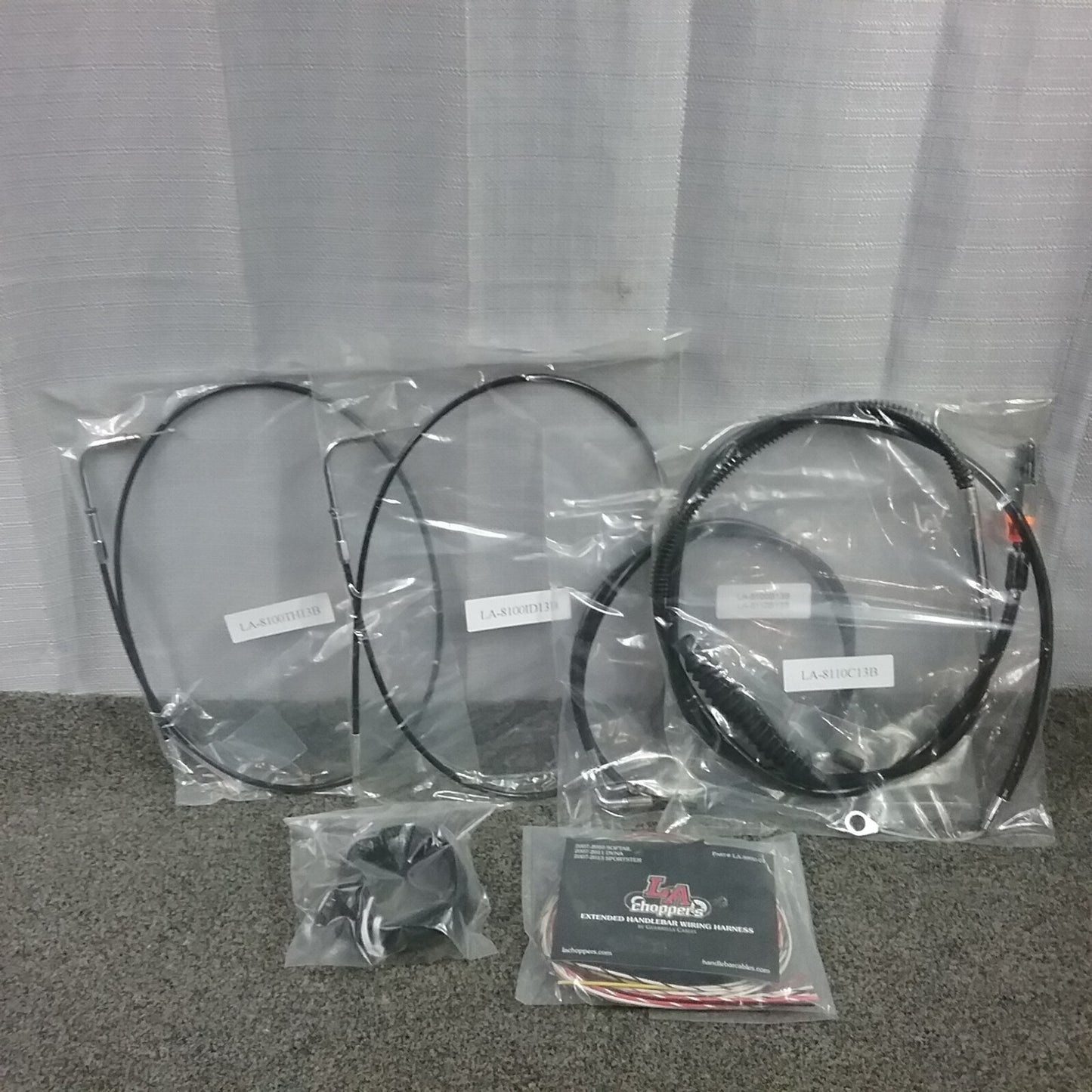 NEW LA CHOPPERS LA-8110KT2B CABLE KT CB12-14"09-10 ST DYNA SPORTSTER SOFTAIL