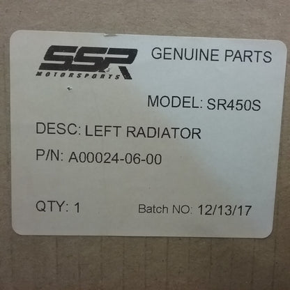 NEW GENUINE SSR A00024-06-00 LEFT RADIATOR SR450S