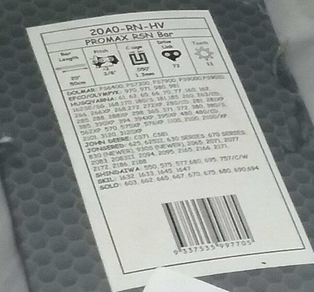 NEW ARCHER 20A0-RN-HV PROMAX RSN BAR Pro 3/8-050-72DL