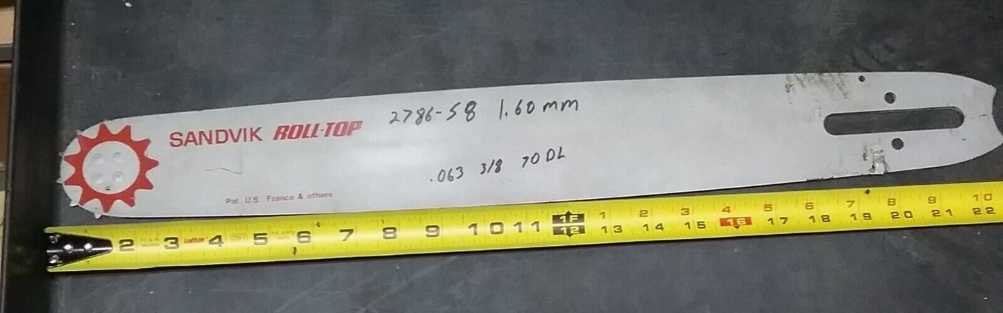 NEW SANDVIK 2786-58 20" ROLL-TOP 1.60-.063-3/8-70DL