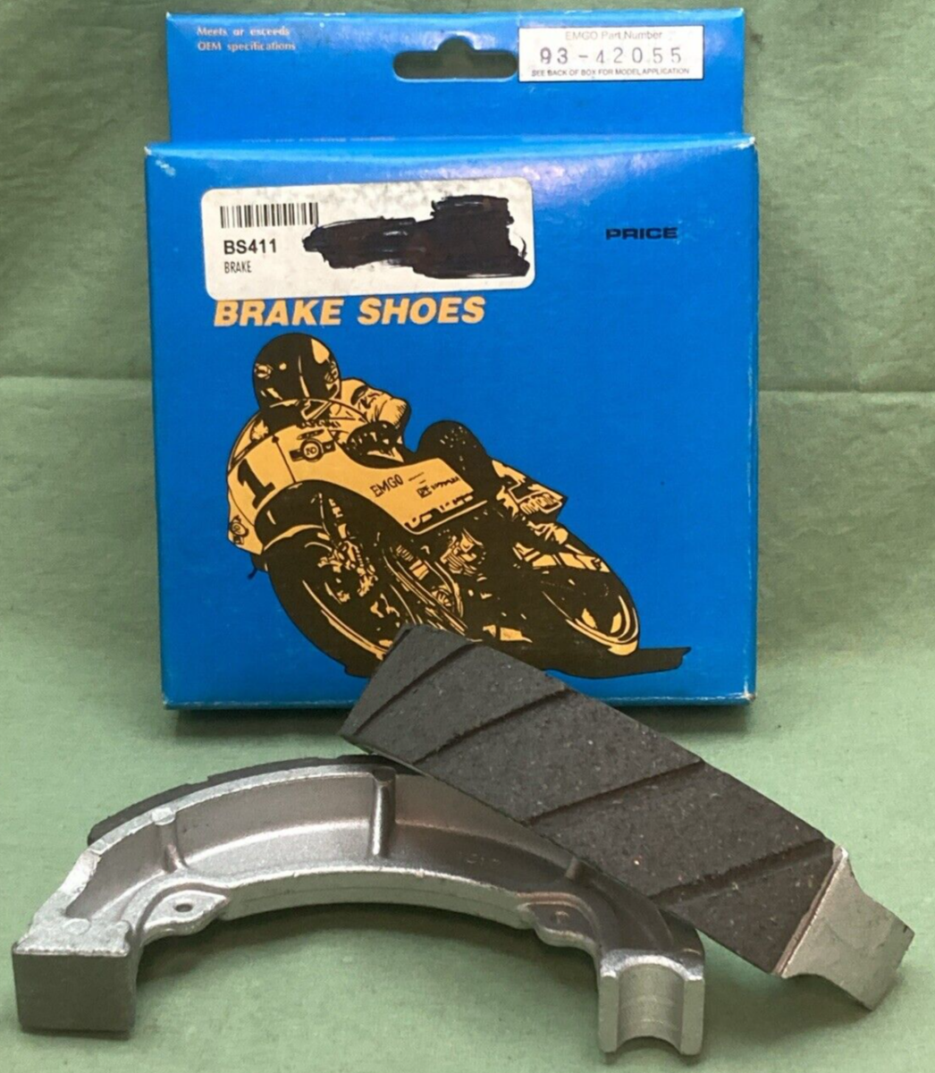 NEW EMGO 93-42055 MOTORCYCLE REPLACEMENT BRAKE SHOES