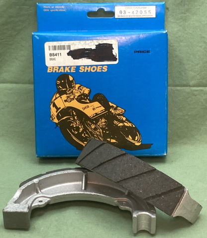 NEW EMGO 93-42055 MOTORCYCLE REPLACEMENT BRAKE SHOES