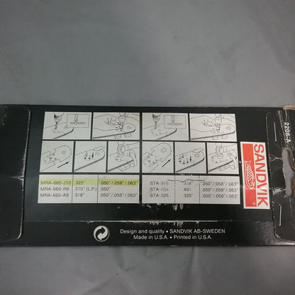 NEW SANDVIK MRA-660-J10 REPLACEMENT SPROCKET NOSE .325", .050", .058", .063" GA.