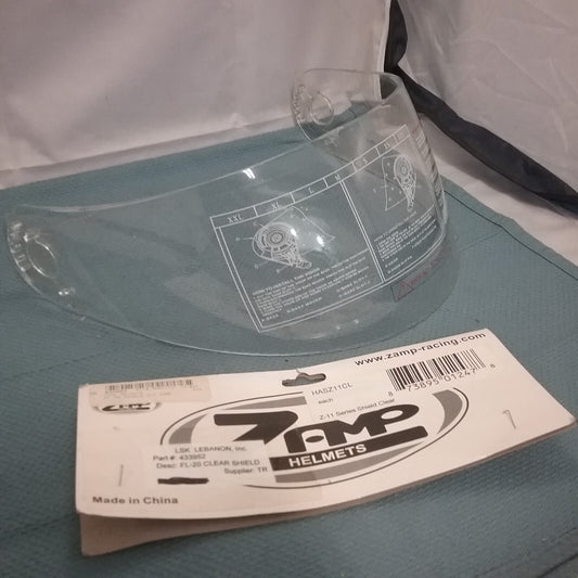 NEW ZAMP HELMETS HASZ11CL Z-11 Series Helmet Shield Clear