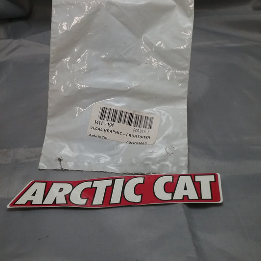 NEW ARCTIC CAT 1411-194 DECAL, GRAPHIC FRONT, RED