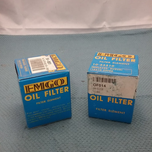 QTY 2 NEW EMGO 10-55510 OIL FIILTER REPLACES SUZUKI 16510-29F00