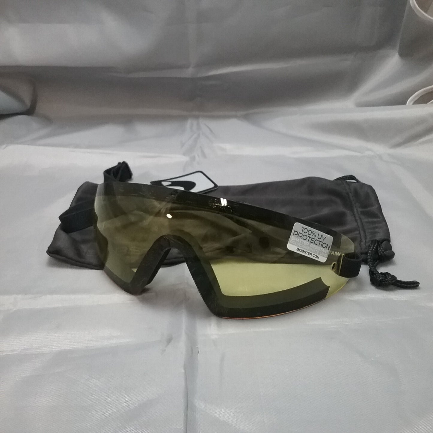 NEW BOBSTER BW201Y WRAP AROUND GOGGLES, YELLOW LENS/BLACK FRAME