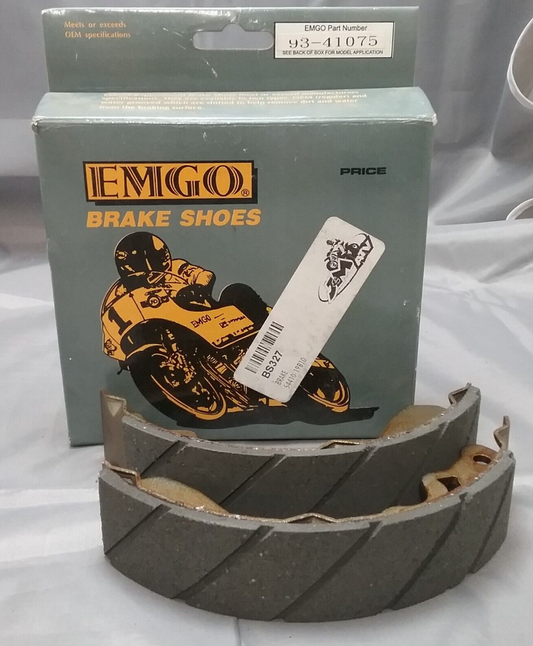 NEW EMGO 93-41075 GROOVED REPLACEMENT BRAKE SHOES