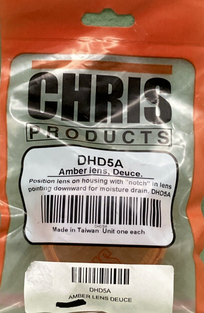 QTY 2 NEW CHRIS PRODUCTS DHD5A REPLACEMENT TURN SIGNAL LENS, AMBER, DEUCE