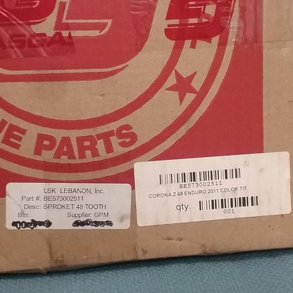 NEW GAS GAS SPROCKET BE573002511 48T CORONA Z 48 ENDURO 2011 COLOR TITANIUM