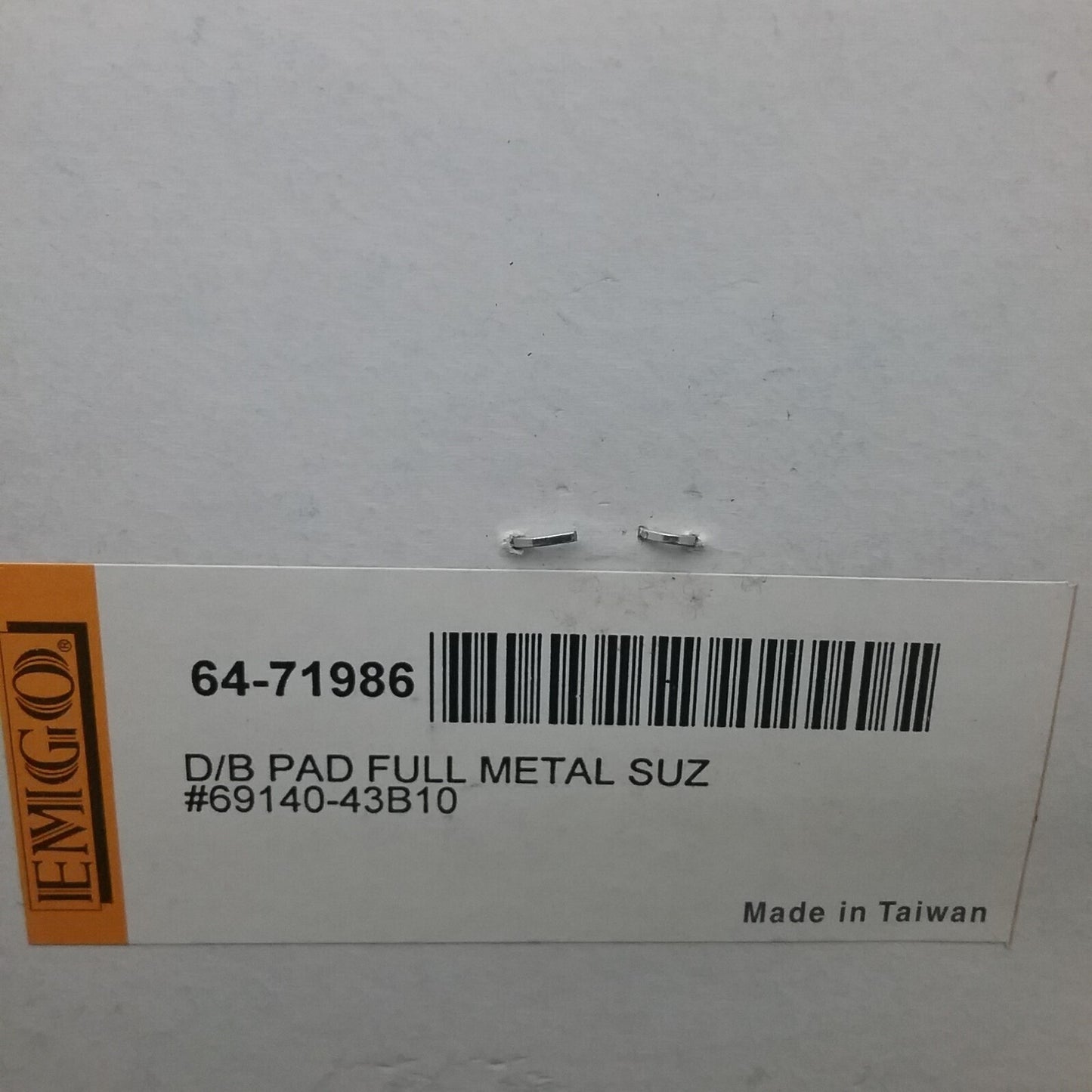 NEW EMGO 64-71986 FULL METAL BRAKE PADS SUZUKI 69140-43B10