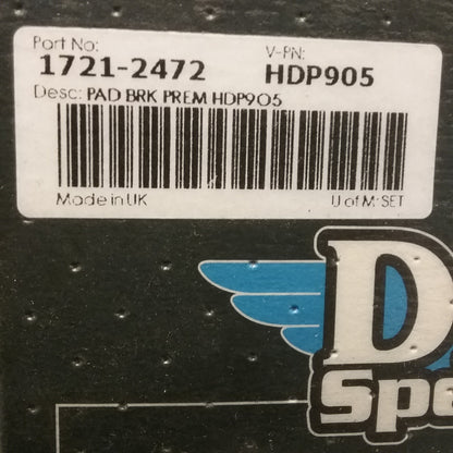 NEW DRAG SPECIALTIES 1721-272 BRAKE PADS, SINTERED HARLEY/BUELL HDP905