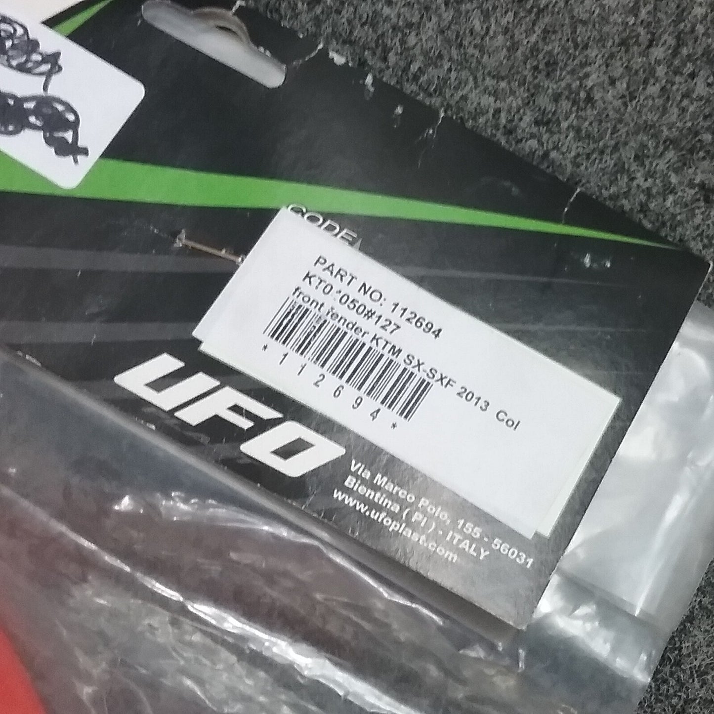 NEW UFO FRONT FENDER 112694 KTM SX-SXF 2013 COL
