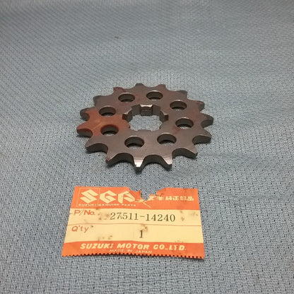 NEW GENUINE SUZUKI 27511-14240 FRONT DRIVE SPROCKET, 15T