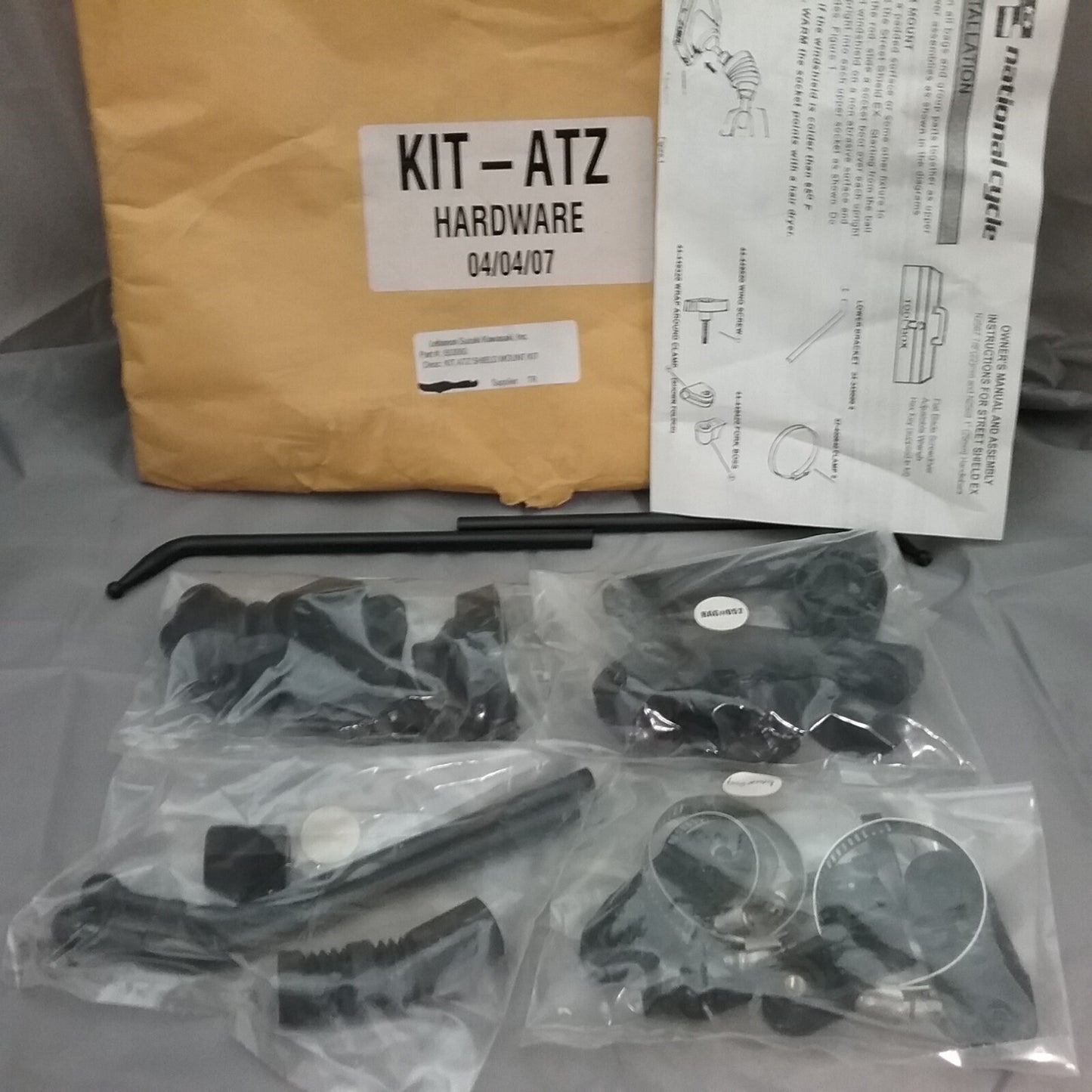NEW NATIONAL CYCLE KIT-ATZ STREET SHIELD EX MOUNT KIT 7/8" 1"