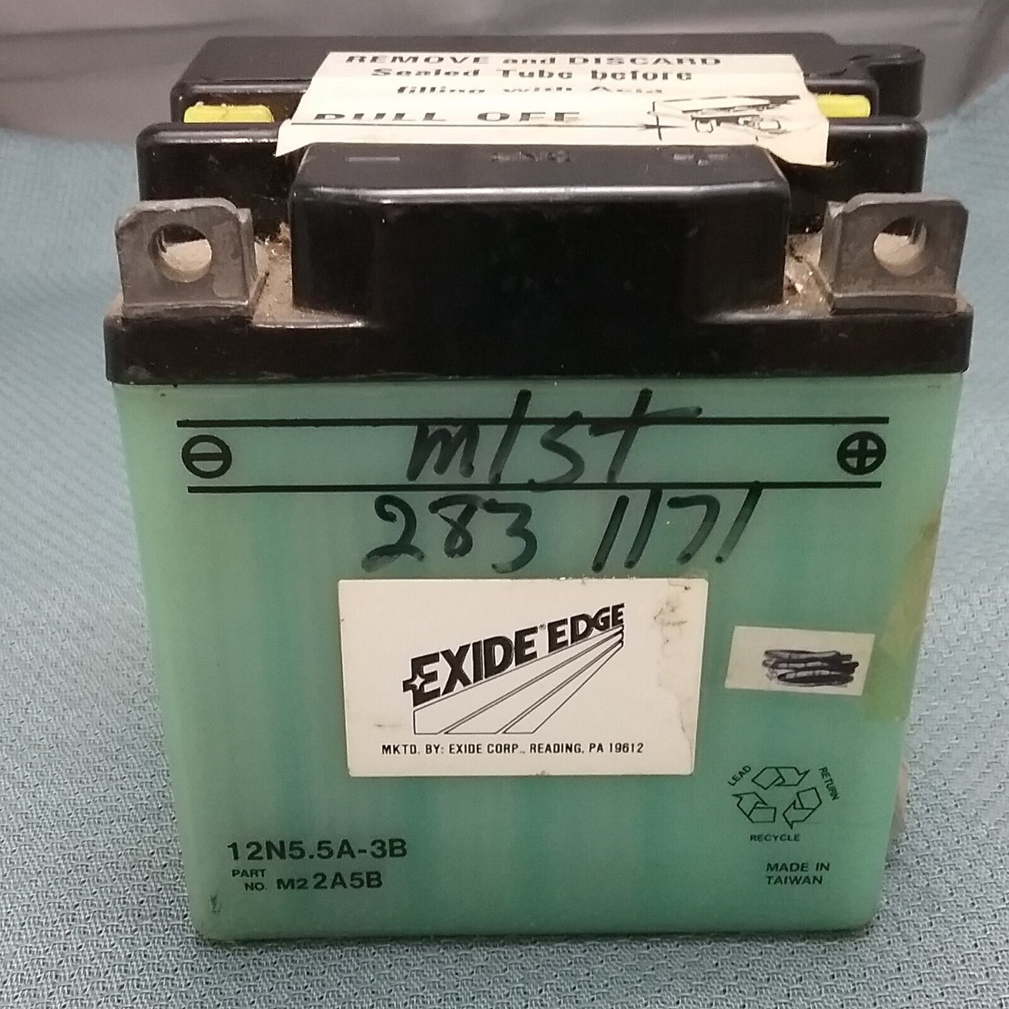 NEW YUASA 12N5-5A-3B CONVENTIONAL 12V BATTERY, ACID NOT INCLUDED