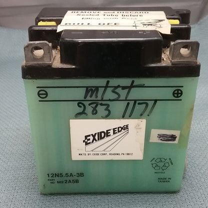 NEW YUASA 12N5-5A-3B CONVENTIONAL 12V BATTERY, ACID NOT INCLUDED
